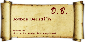 Dombos Belián névjegykártya